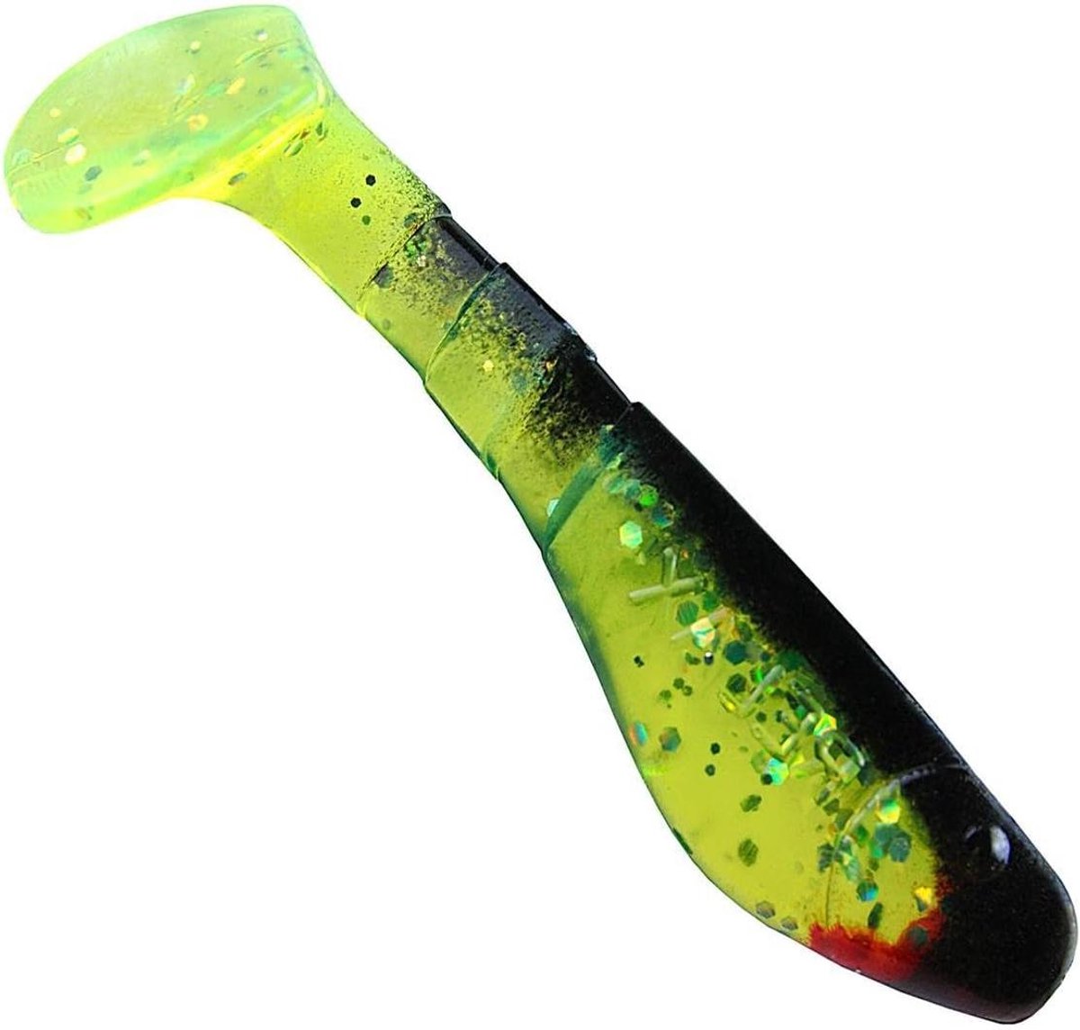 Rubberen Vis - Kunstaas Zacht Plastic - Vissen Op Roofvis - Schepstaart Actie - 5 cm - Zwart Groen