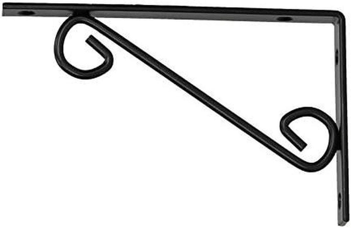 Planksteun Decoratief - Plankdrager Staal - Wandplanken Bouwen - Stijlvol Ontwerp - 20cm Lengte - Zwart