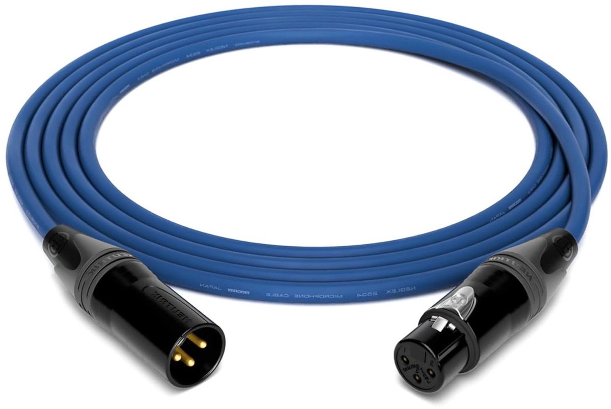 Microfoonkabel - Studiokabel Audio - Professioneel Opnemen - Quad Structuur - 3 meter - Blauw