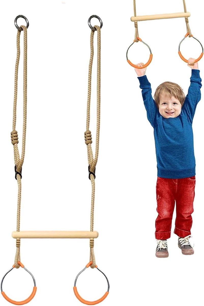 Schommelringen Set - Speelringen Klimtouw - Buiten Spelen - Verstelbaar Design - 150 cm Lengte - Willekeurig