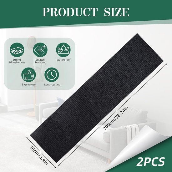 2 stuks zelfklevende patches, 10 x 200 cm, kunstleer, zelfklevend, voor autostoel, donsjas-reparatieset, tent-patches, plakpleisters en gatenpatches, stof plakband — afbeelding 3