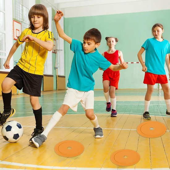 Platte Kegels - Markeerplaten Schijven - Sporttraining Wendbaarheid - Levendige Zichtbaarheid - 15 Centimeter - Oranje — afbeelding 2