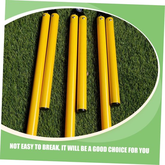 Trainingspalen Set - Sportstokken Dribbelen - Voetbaltraining Verbeteren - Duurzaam Buikspieren Metaal - 100 cm Lengte - Geel — afbeelding 4