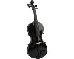 Luocute 4/4 Akoestische Viool, Complete Vioolset voor Beginners, Volwassenen en Studenten met Harde Koffer, Schoudersteun, Hars, 2 Strijkstokken, Stemapparaat, Extra Snaren en (BLACK)