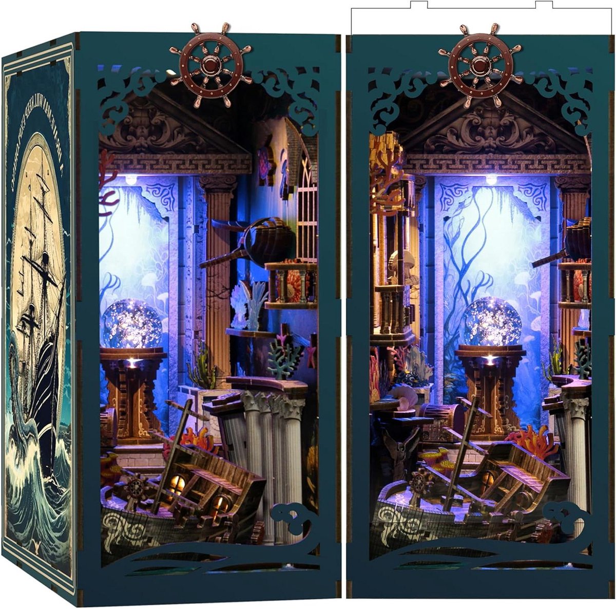 Book Nook Kit voor volwassenen: LUMYCE houten puzzel DIY miniatuur huis 3D poppenhuis - boekensteun voor boekenkast decoratie met ledlicht creatief cadeau voor lezers
