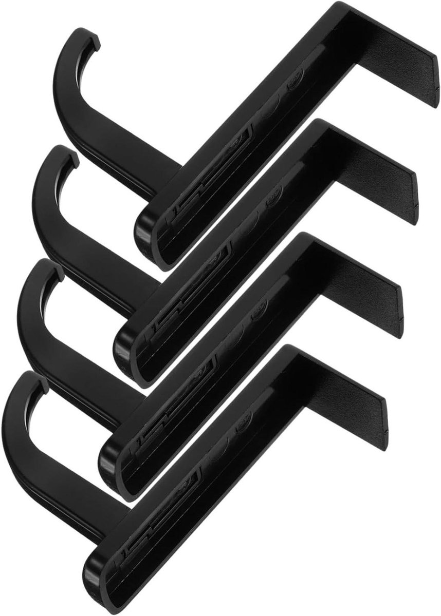 Headset Hanger - Hoofdtelefoon Haak - Bureau Organisatie - Ruimtebesparend Ontwerp - 12 Stuks - Zwart