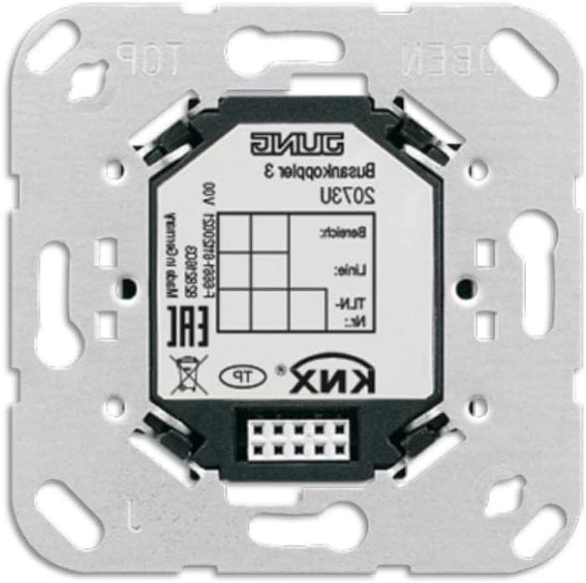 KNX Busankoppler - Systeemkoppeling - Domotica Installatie - 3-Schroefbevestiging - 10 x 10 x 10 cm - Metaal
