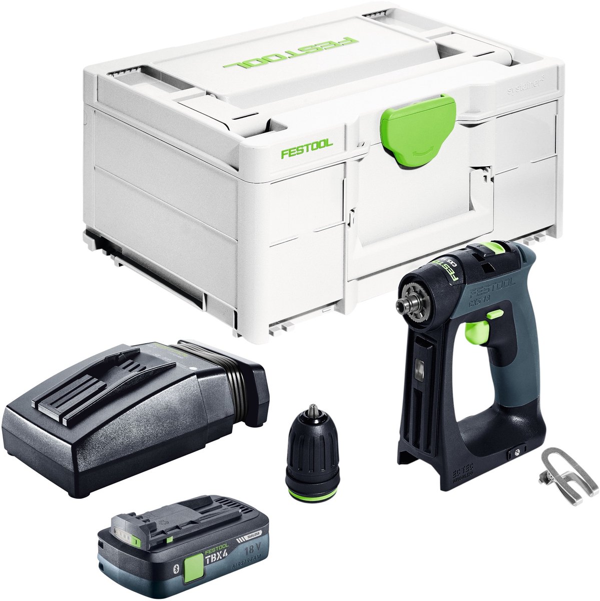 Festool CXS 18-Basic accuschroefboormachine 18 V 40 Nm borstelloos + 1x accu 4.0 Ah + snellader + systainer