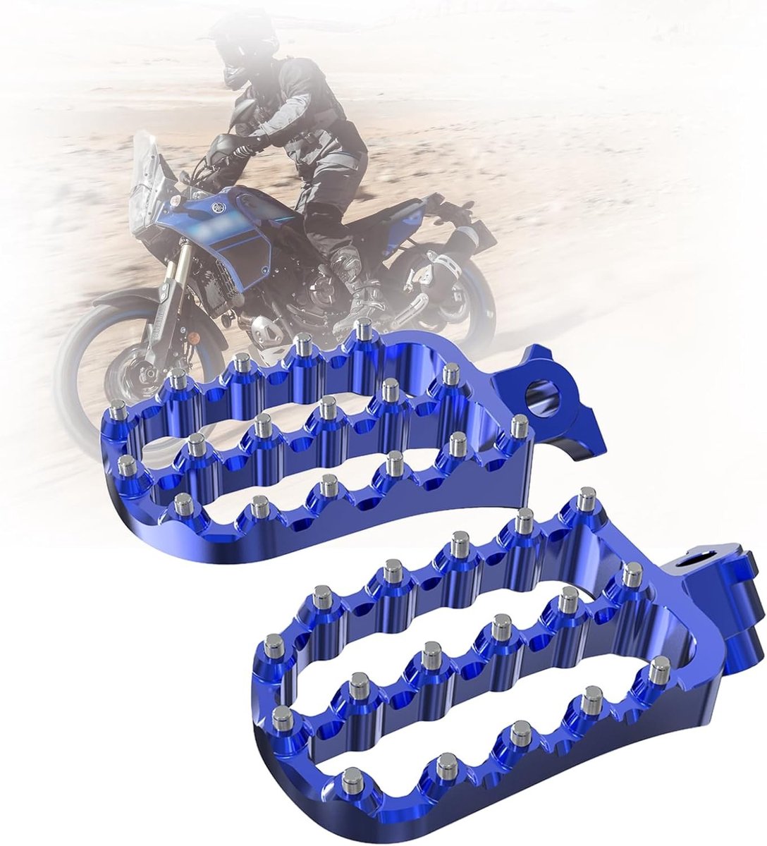 Motorcycle Foot Pegs voor Yamaha Tenere 700 en XTZ 700 - Geschikt voor Rally en Offroad, Blauw, 2019-2024