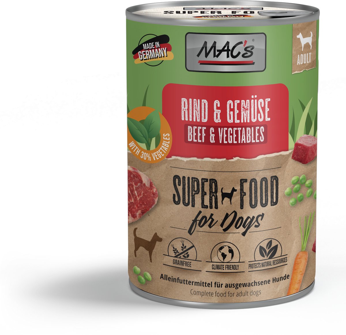 MAC's DOG - Blik 6x400g - Rundvlees & Groenten
