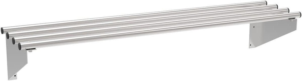 Wandrek RVS - Muurplank - Opslag Keuken - Diepte 30cm - 90x30cm - Zilverkleurig