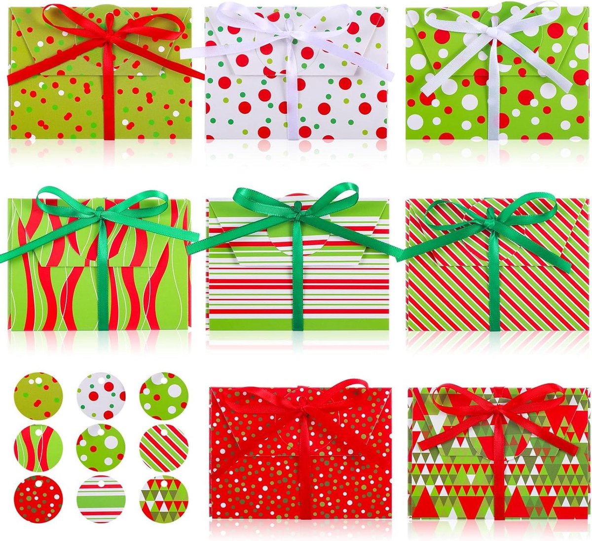 Kerst Cadeaukaart Dozen - Kaarthouders Enveloppen - Cadeaus Inpakken - Feestelijk Ontwerp - 11.5 x 8.3 x 1 cm