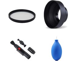 Cameralensaccessoires set 37mm 3-traps inklapbare lenskap, MC UV, reinigingsset voor Olympus M.Zuiko Digital ED 14-42mm f/3.5-5.6 EZ lens, voor Olympus M.Zuiko Digital 14-42mm f/3.5-5.6 II R lens