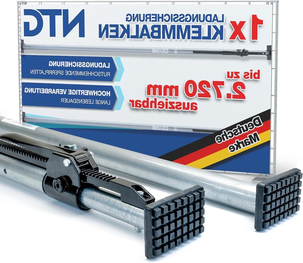 Klembalk Aluminium - Blokkeerplaat Lading - Lading Beveiligen - Flexibele Lengte - 2350-2720 mm