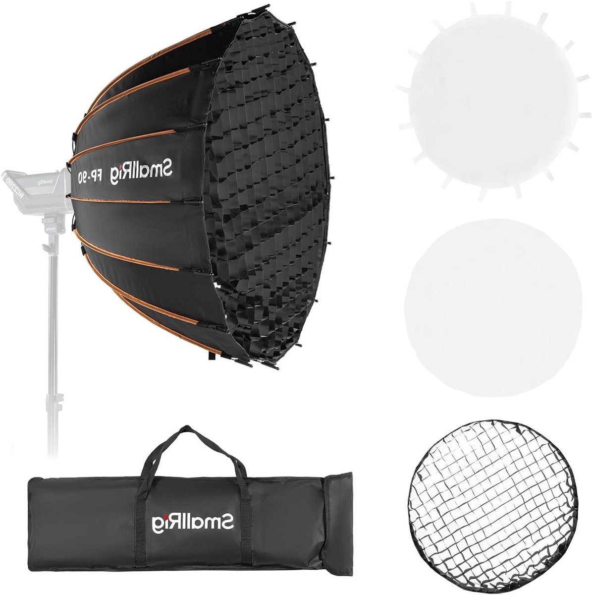 Parabolische softbox - Snelspan softbox - Studio fotografie - Bowens-vatting - 90 cm - Zwart