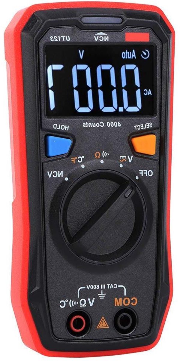 Digitale Multimeter - Tester Meter - Elektra Controleren - Kleurenscherm NCV - 65 x 130 x 28 mm - Rood