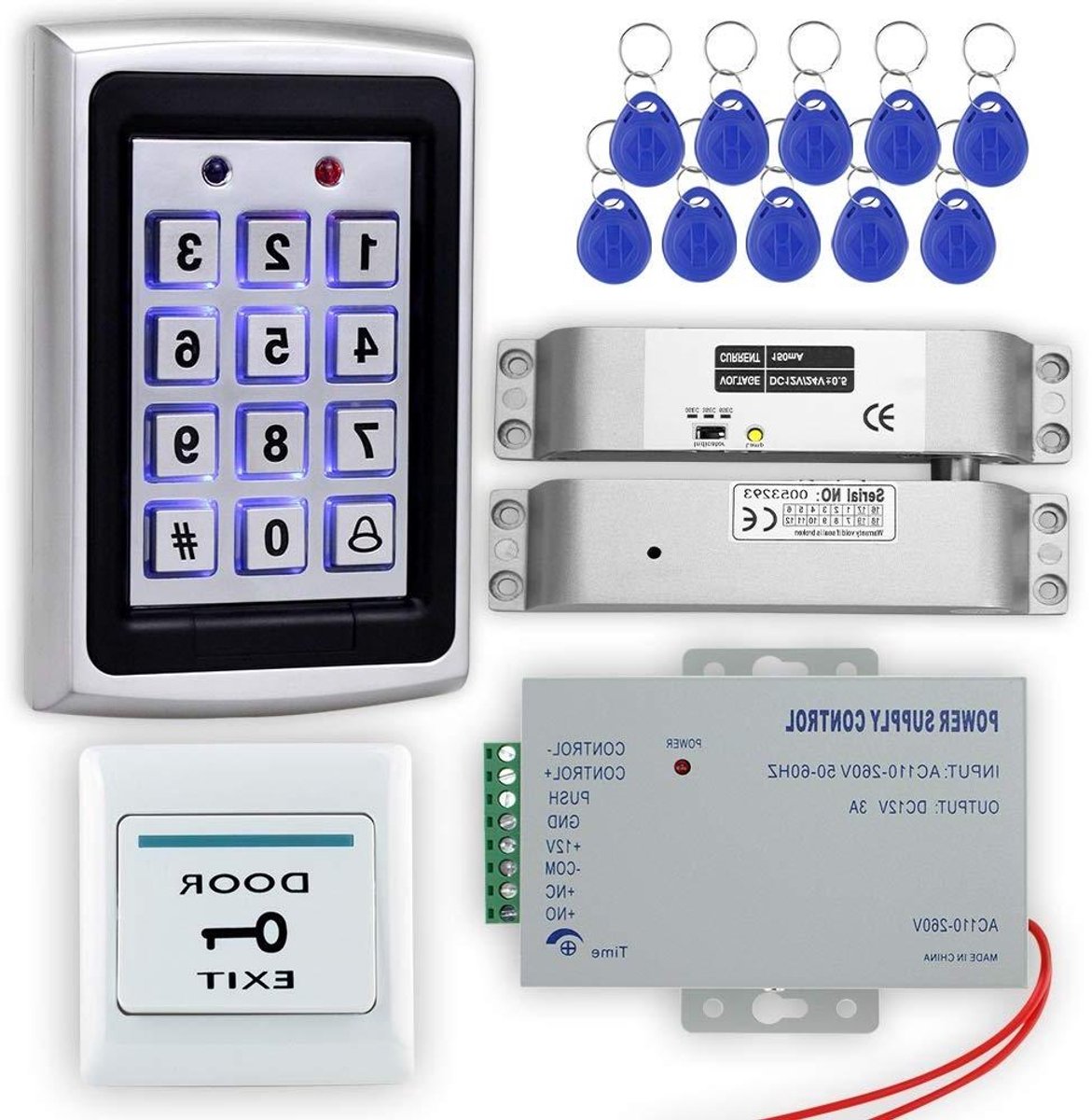 Toegangscontrole Systeem - Deurbeveiliging Kit - Beveiligde Toegang - 1000 Gebruikers Capaciteit - 10 RFID Kaarten - Zwart