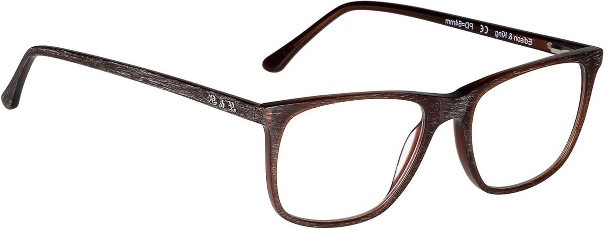 Leesbril - Markant montuur - Helder zicht - Houtachtige look - 140 mm breed - Limoengroen