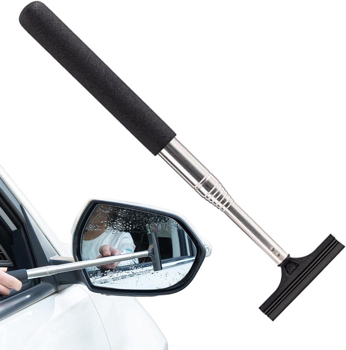 Telescopische Verwijderaar - Auto spiegelreiniger - Watervlekken Verwijderen - Uittrekbaar tot 98cm - 98 cm - Grijs