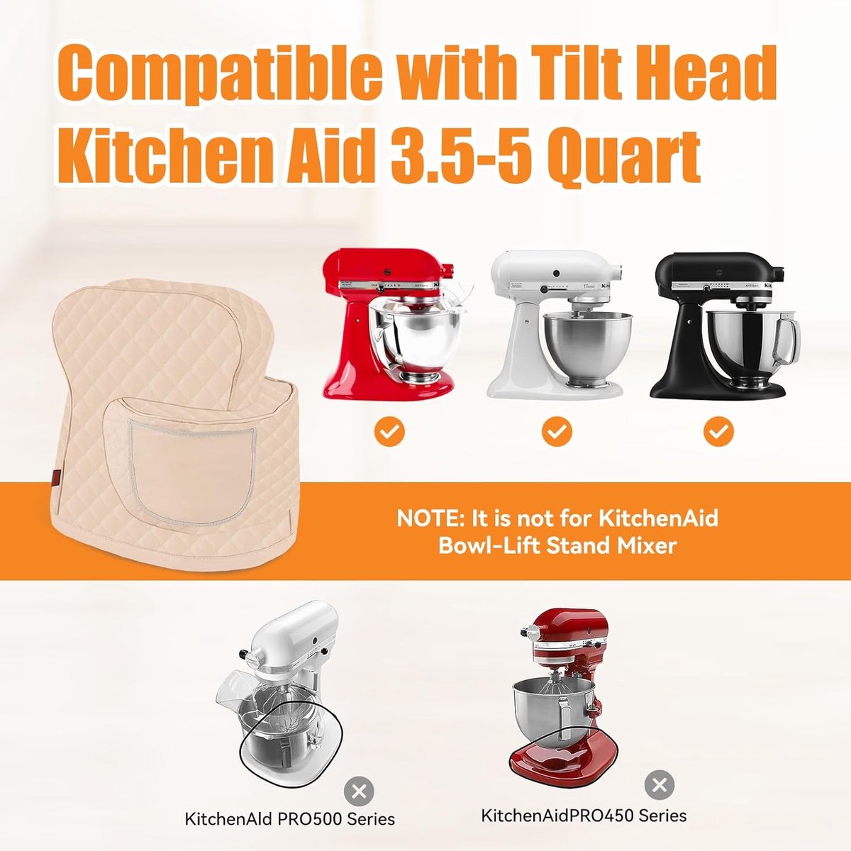 Blender Afdekking - Beschermhoes Mixer - Keuken Beschermen - Waterdicht & Opbergvak - 45-5 QT - Grijs – foto 2