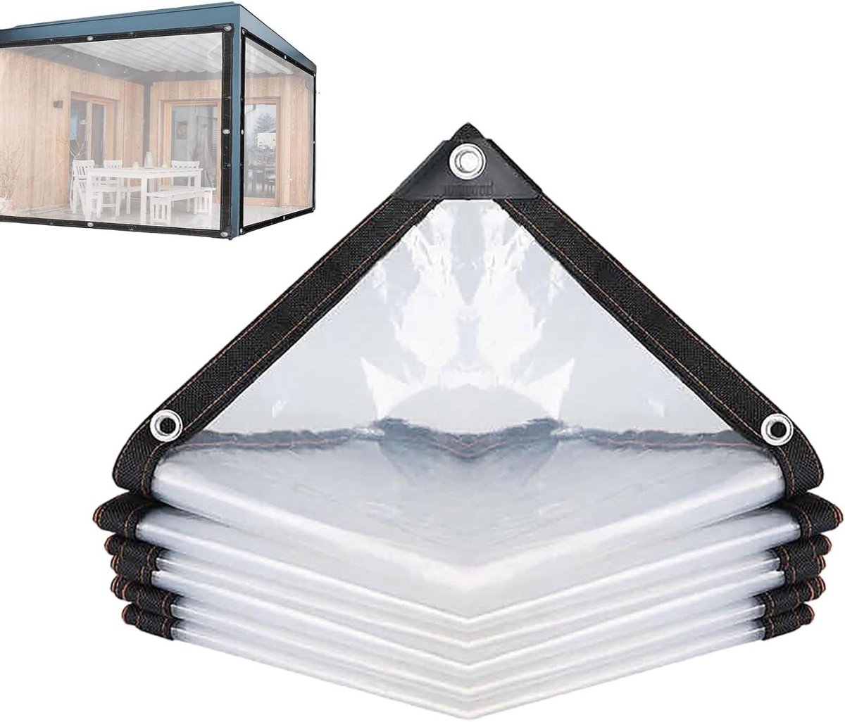 Doorzichtig zeil - Terras overkapping - Buiten beschermen - Waterdicht PVC materiaal - 150x200cm - Transparant