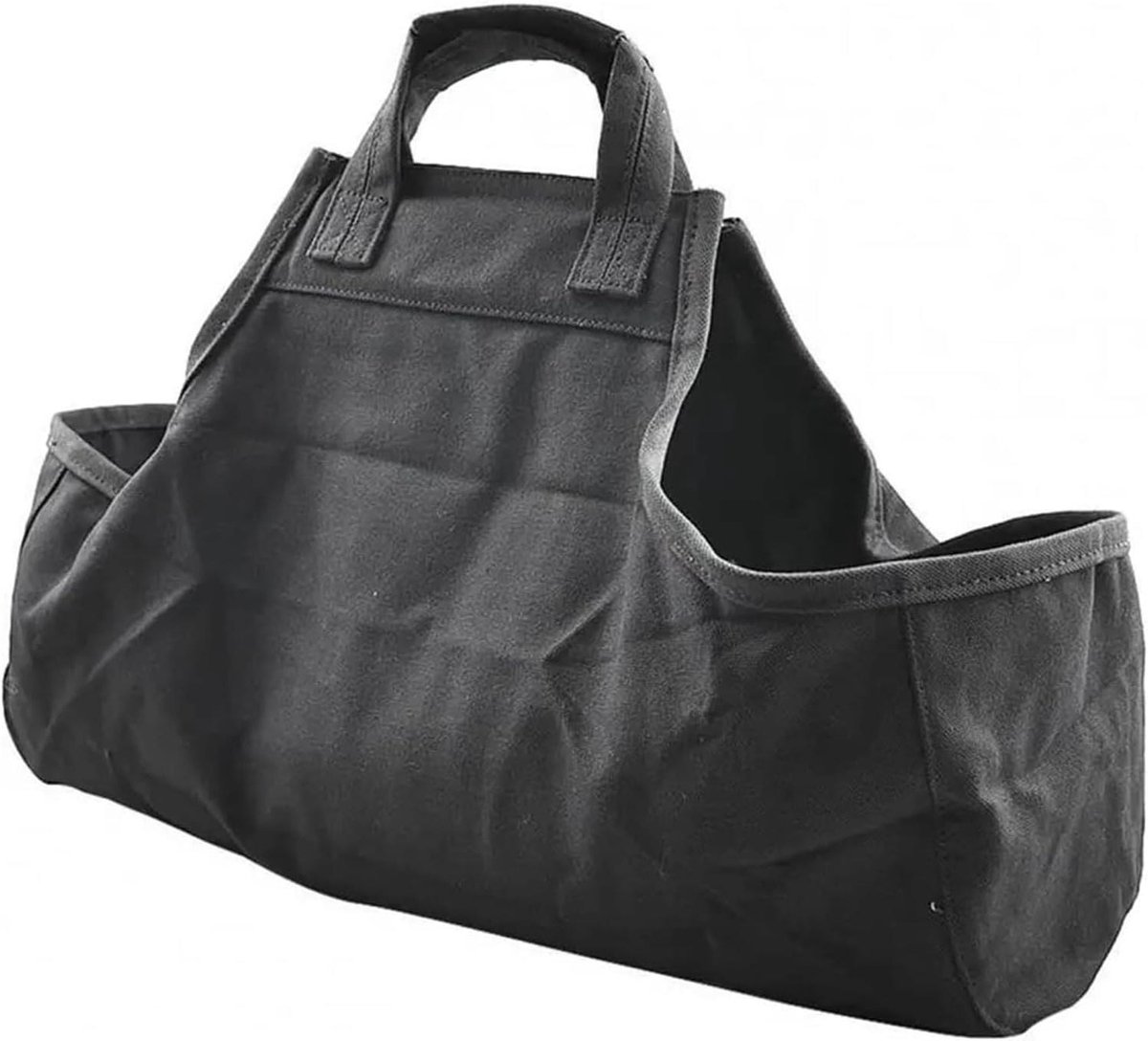 Openhaard Brandhout Tas - Houtmand Opvouwbaar - Brandhout Vervoeren - Duurzaam Canvas Materiaal - Ruim Ontwerp - Zwart