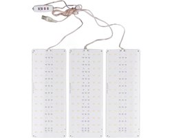 Sxhlseller Under Cabinet Full Spectrum Grow Light for Indoor Plants Dimmable LED Plant Grow Light with Timing Cycle Function for Greenhouses Aluminum Panel (3 Head)