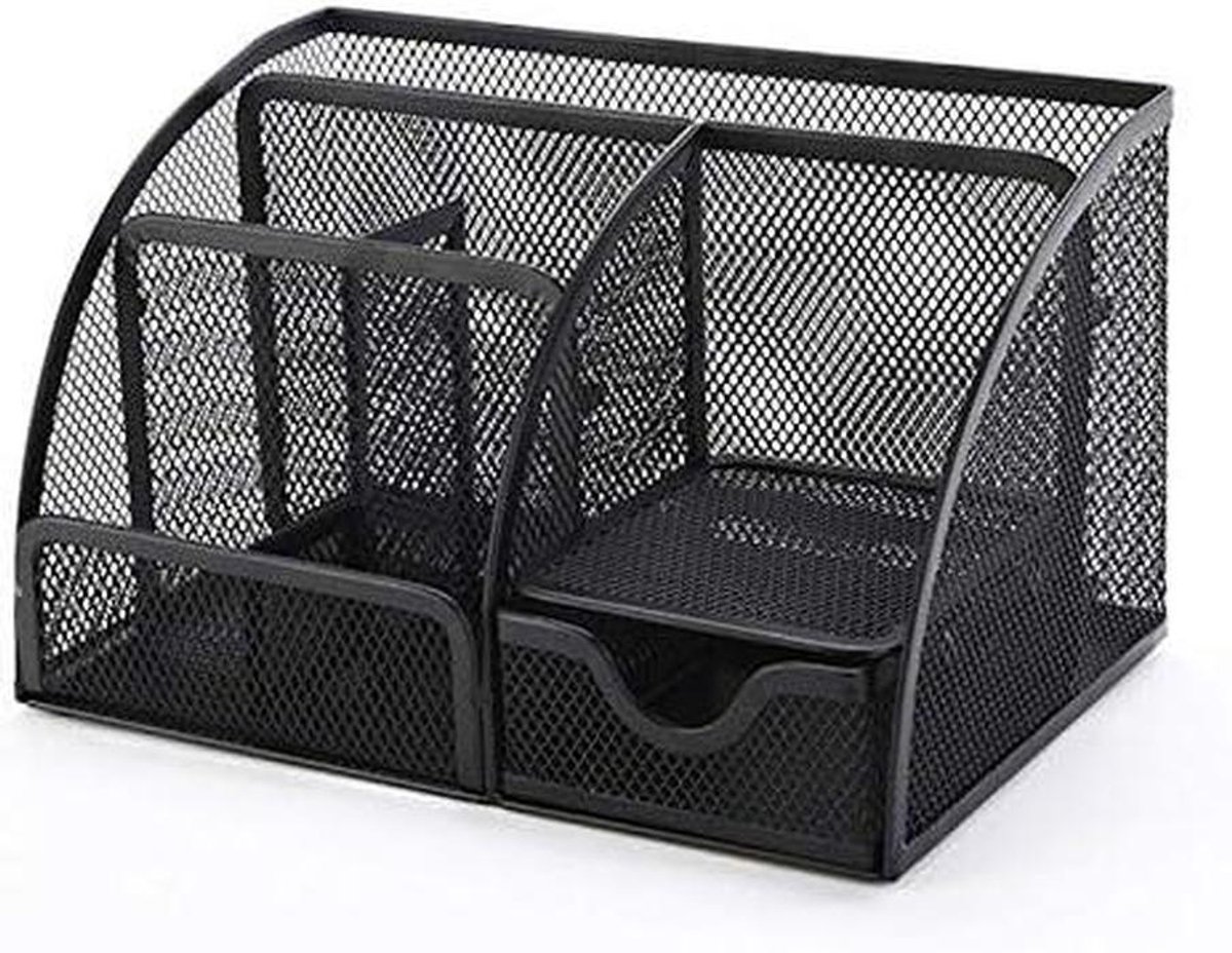 Bureau Organizer - Pennenbak Lade - Werkplek Opbergen - Mesh Metaal - 22 x 14 cm - Zwart