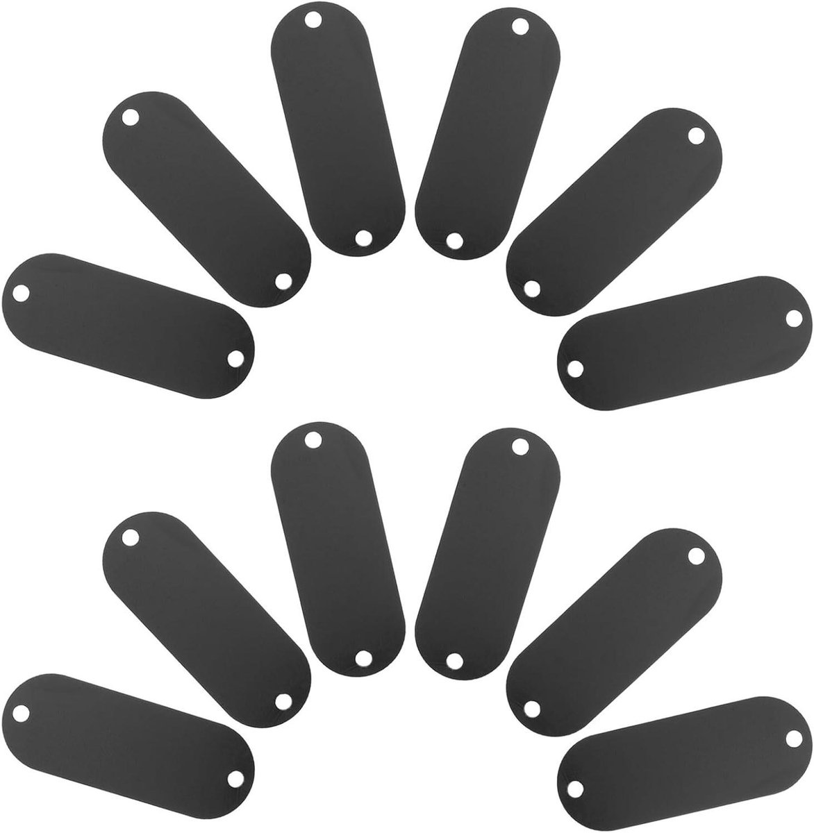 30 Stuks Blank Naamplaatje Van Aluminiumlegering Metaalnaam Tags Metal Tags Metaalgraveren Spaties Naambadges Black