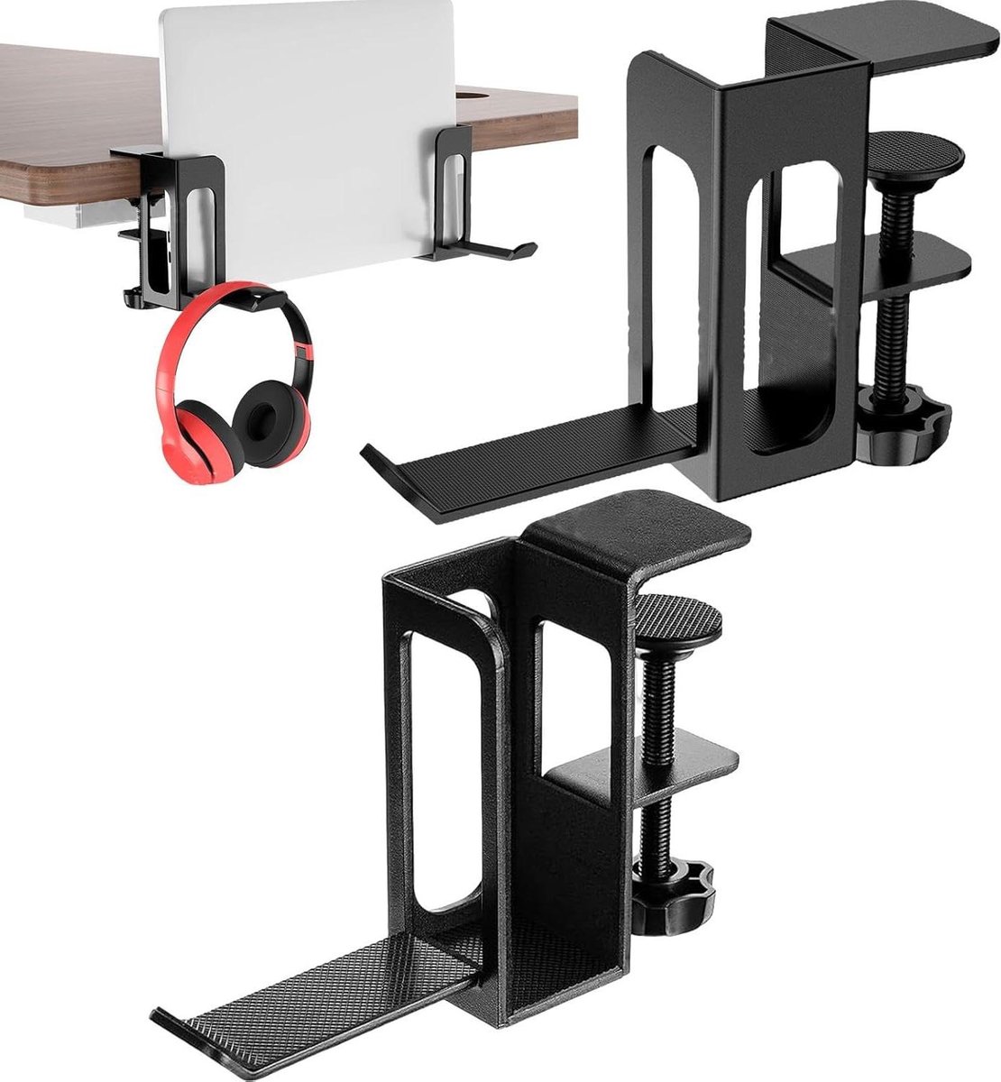 Laptop Plank - Bureau Opslag - Bureau Organisatie - Klembevestiging - Past tot 5.4kg - Zwart