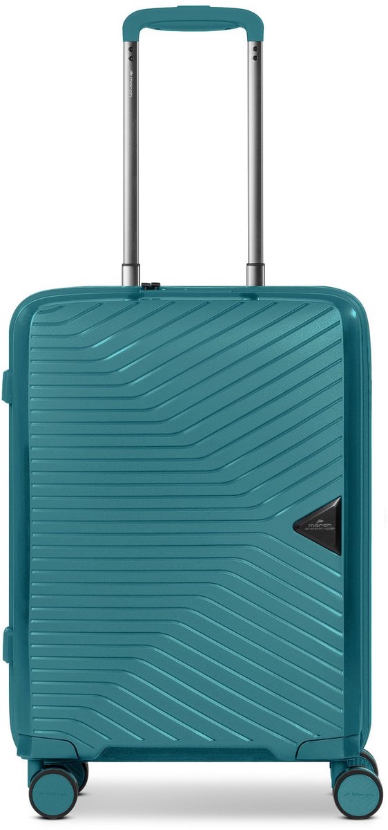 March15 Trading Gotthard Edition 4 wielen Cabinewagen 55 cm - Harde bagage - TSA slot - aqua metallic