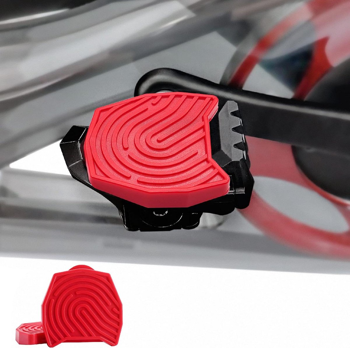 Pedaalomvormer - Pedaaladapter Fiets - Binnenfietsen - Voor Normale Schoenen - 14.81 x 7.19 x 1.8 cm - Rood