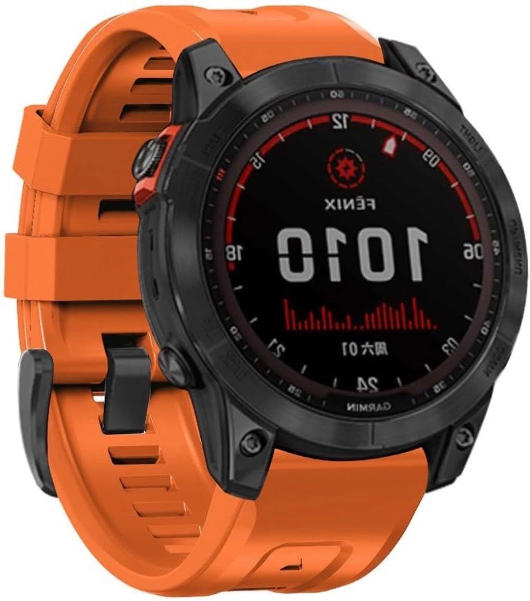 Sportieve Silicoon Vervangband voor Garmin Forerunner 965, Fenix 7, Instinct en Epix - 22mm, Oranje, Geschikt voor Mannen en Vrouwen, Comfortabel en Duurzaam