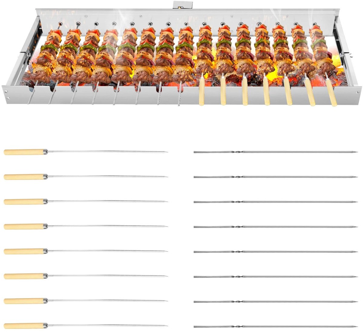 Lifero BBQ Grill Rooster - Automatische Roteer Grill - Verstelbare Grill - BBQ draaier - BBQ accessoires - Grill Apparaat