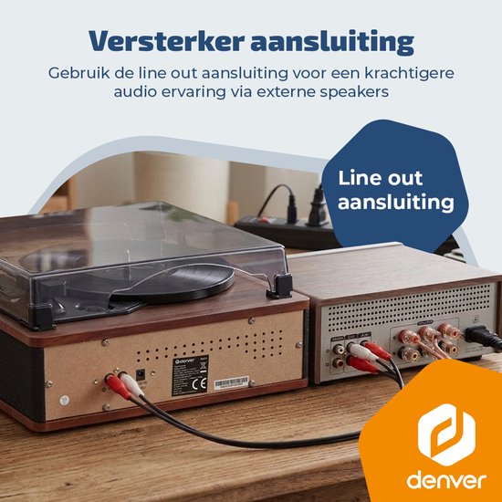 Denver Platenspeler - Ingebouwde speakers - Retro - Auto stop - Bluetooth - VPB262