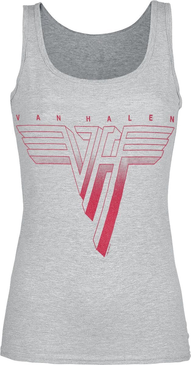 Van Halen Red Logo Dames Top - heather grijs - XXL