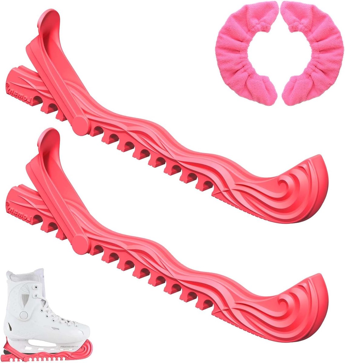 Schaatsbeschermers Paar - Schaats Covers - Messen Beschermen - Verstelbare Gesp - 2 Paar - Roze