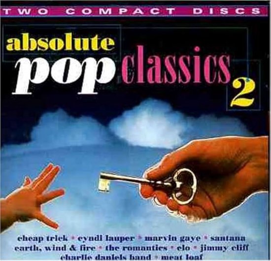 Albumhoes met de tekst "Absolute Pop Classics 2". Een hand reikt naar een sleutel die door een andere hand wordt vastgehouden.