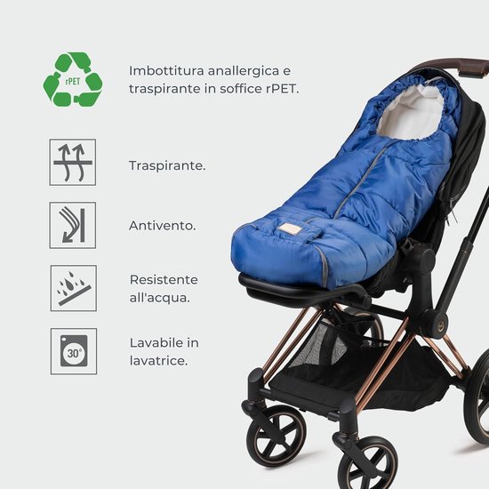 Universele Kinderwagenzak - Voetenzak Baby - Warm en Droog Blijven - Wind en Regenbestendig - 100 cm - Grijs van Universele — afbeelding 2