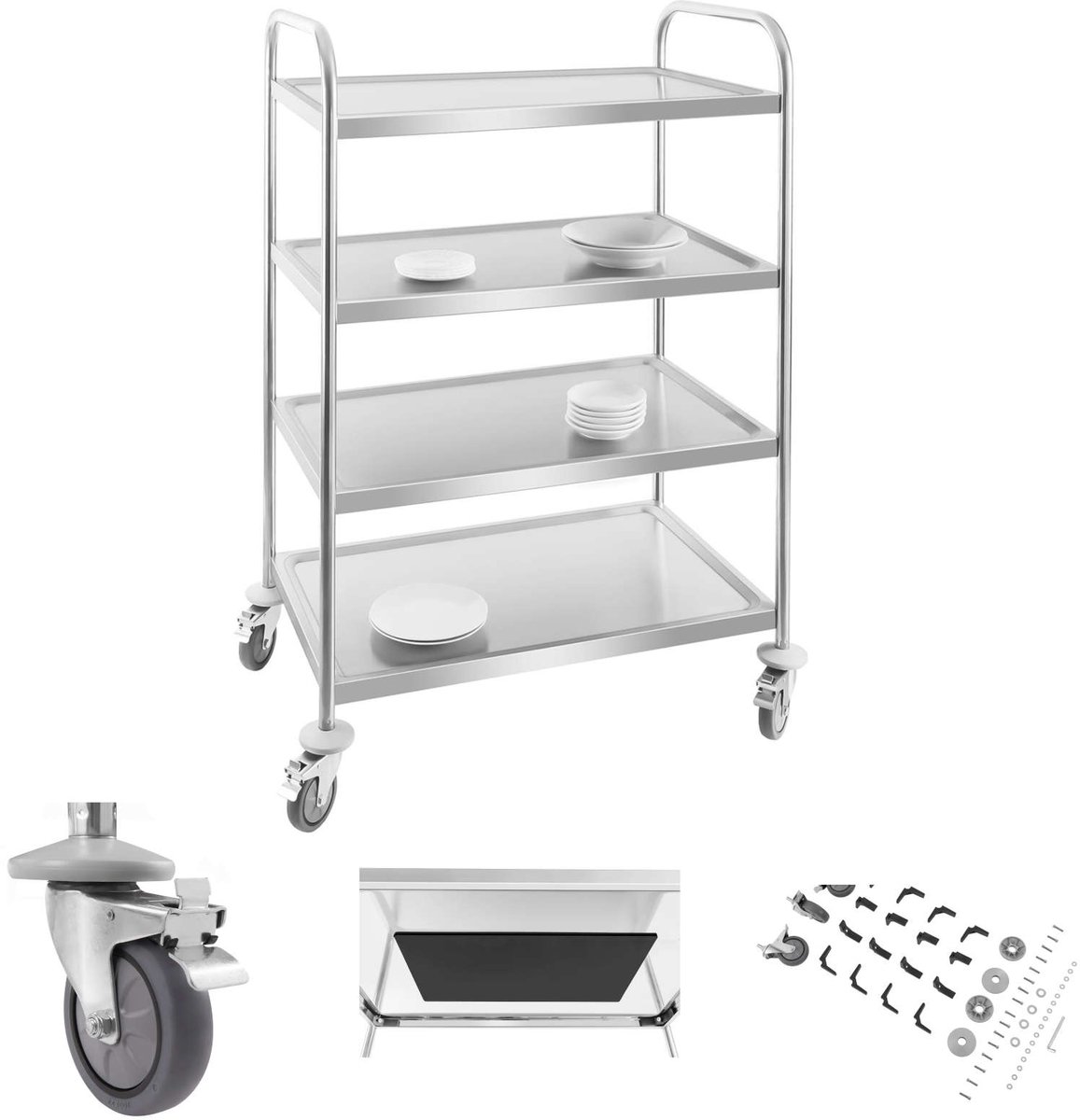 Serveerwagen - 4 bladen - tot 200 kg - Royal Catering