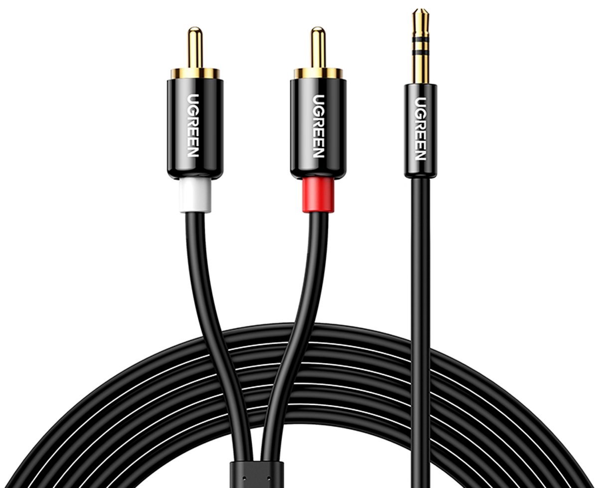 Ugreen AV116 - Audiokabel - 3,5 mm Mini Jack naar RCA - 5m - Nylon Omslag