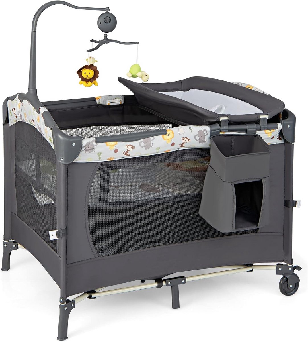 Babyreisbed - Box commode - Veilig slapen - Inklapbaar ontwerp - 107 cm - Keuze uit 2 kleuren