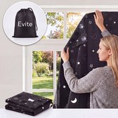 Evite Verduisteringsgordijn met Zuignappen - Blackout Curtain - 200x130cm - Inclusief Opbergtas - Zwart