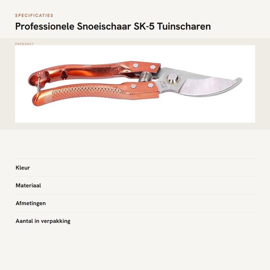 Allecto - Professionele Snoeischaar SK-5 - Tuinscharen voor Fruitbomen en Bonsai — afbeelding 3