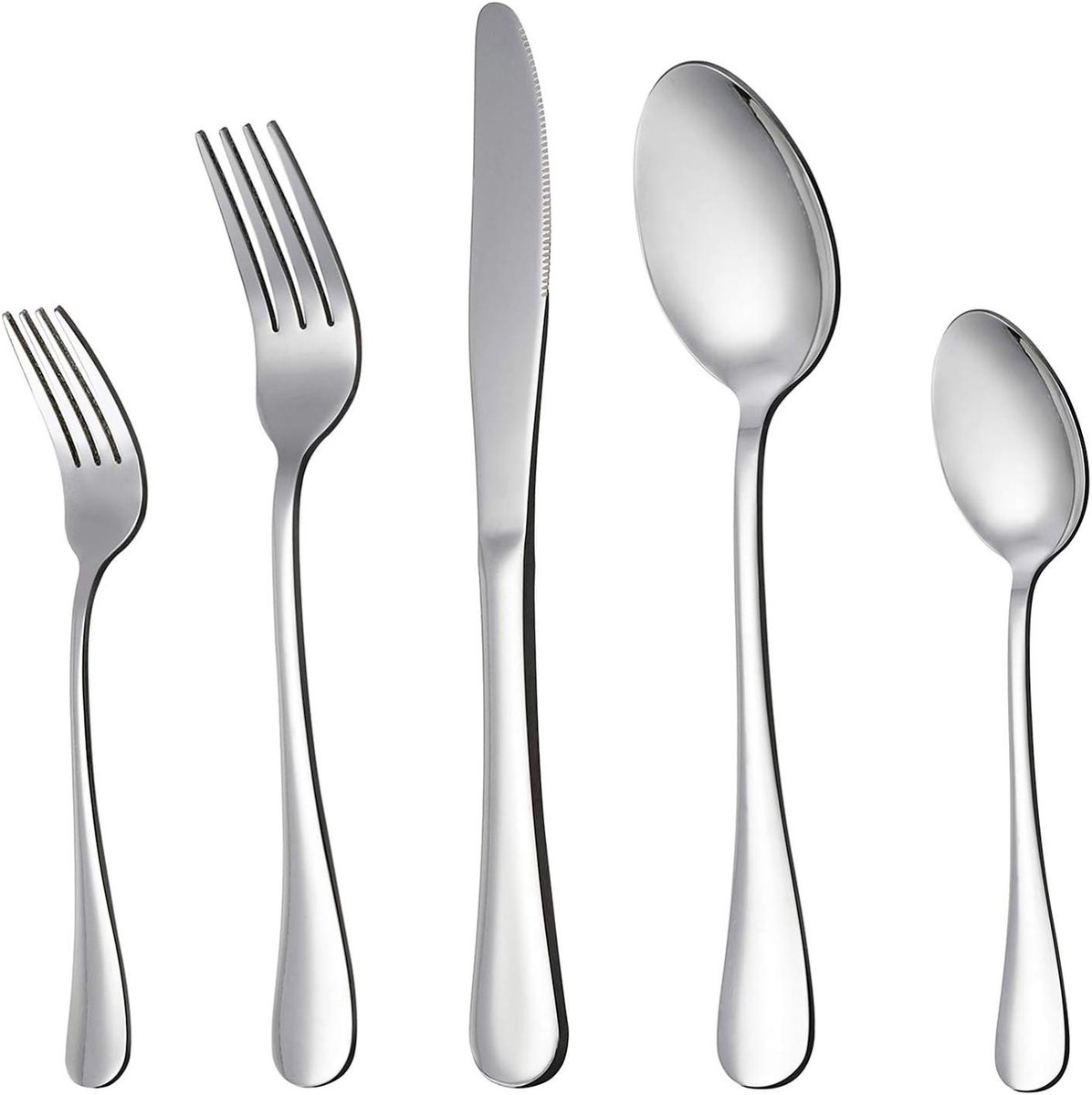 Bestekset - Roestvrij Staal - 20-delig Servies voor 4 Personen - Dagelijks Gebruik - Zilver
