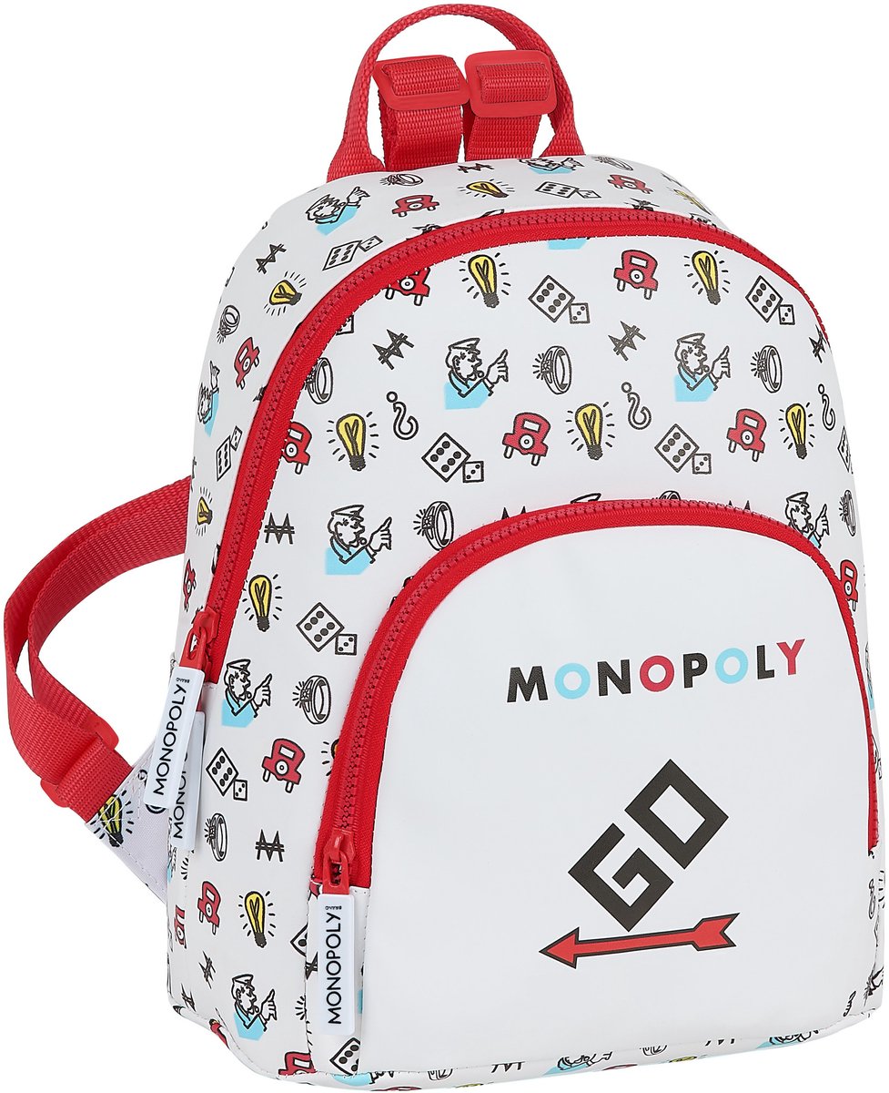 Monopoly Peuterrugzak Go - 30 x 25 x 13 cm - Wit