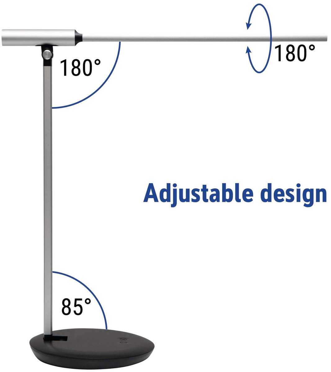 MAULrubia Bureaulamp - LED - Zilver - Dimbaar - USB Poort - 3 Lichtstanden - Tafellamp thumbnail 5