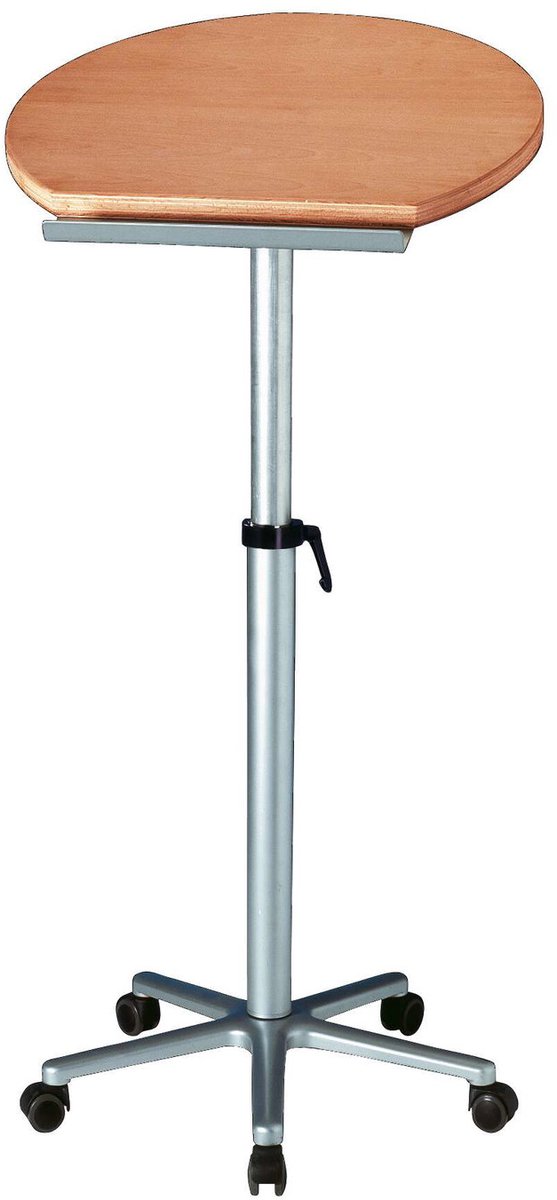 Maul Statafel - stervoet met wielen - beuken look - metaal - 1 stuk - 61 x 61 x 120 cm bruin|zilver|zwart