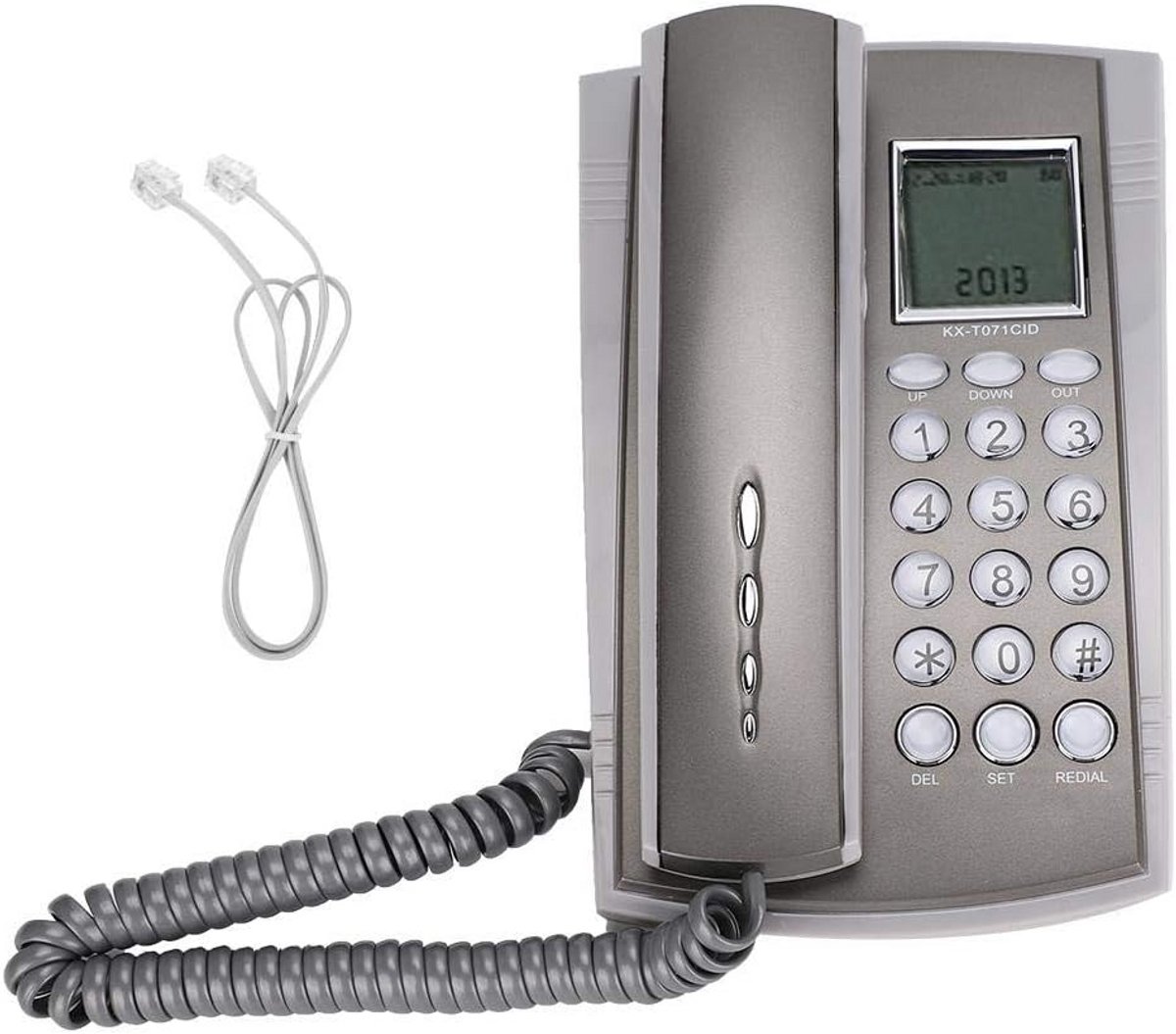Vaste Telefoon - Huistelefoon Senioren - Duidelijk Communiceren - Wandmontage Mogelijk - 2 Meter Snoer - Grijs
