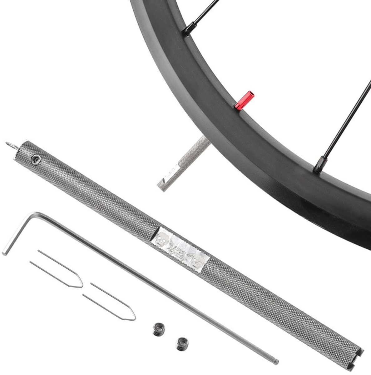 Dailygoods- Spakenmoer Set - Roestvrij Staal - Vervangbare Kop - Antislip Handgreep - Precisie Gereedschap - Voor Dubbele Velgen - Spakenmoer Tool